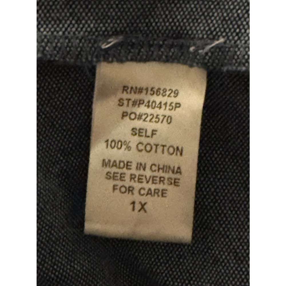 🌺 White Birch Acid Wash Wide Leg Pants with Button Hem Elastic Waist Size 1X - Picture 6 of 6